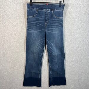 Spanx Cropped Flare Denim‎ Leggings Cropped Boot Raw Hem Small  S